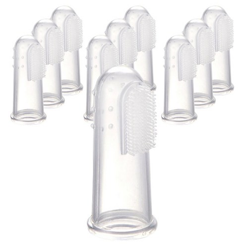 아리코 애견 칫솔 5cm, 투명, 10개