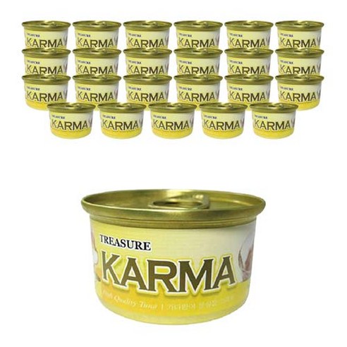 카르마 고양이 원형 캔, 가다랑어 + 라이스, 80g, 24개
