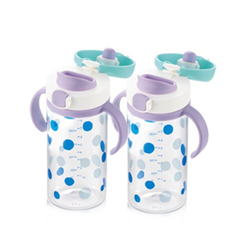 릿첼 AQ 외출용 드링킹 머그컵, 2개, 라이트블루, 200ml