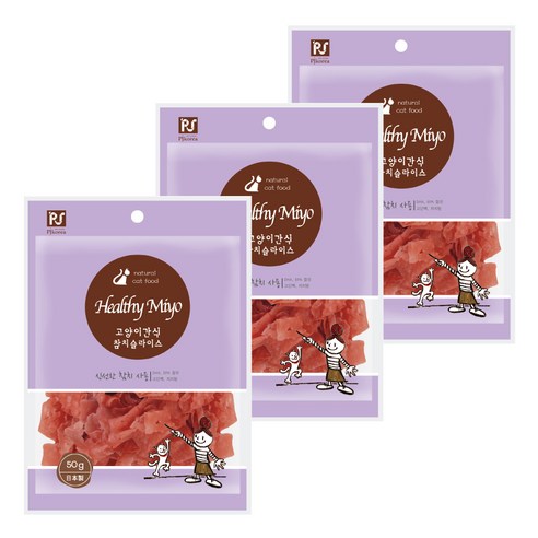 헬씨미요 고양이 간식, 참치슬라이스, 50g, 3개