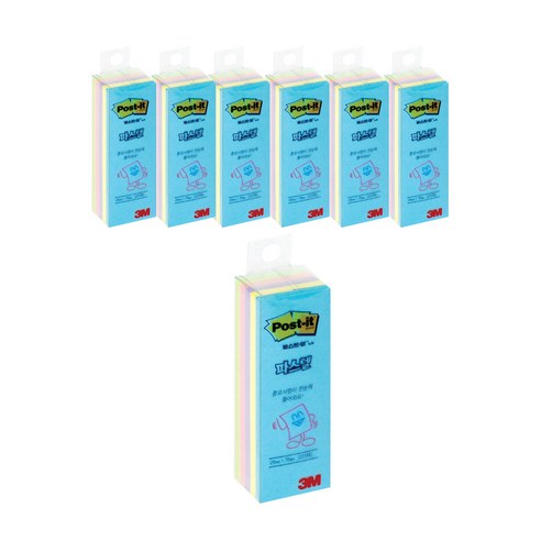 포스트잇 파스텔 큐브 노트 25 x 76 mm, 혼합색상, 1개입, 7개