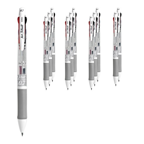 자바펜 제트3볼 볼펜 0.7mm, 화이트, 12개
