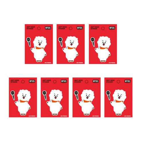 라인프렌즈 BT21 소프트데코스티커, 알제이, 7개