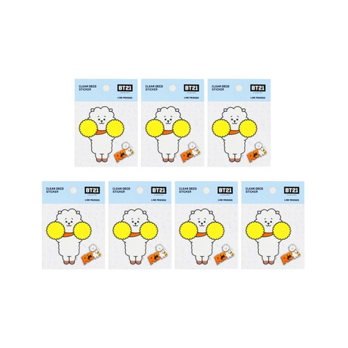 라인프렌즈 BT21 클리어 데코 스티커 2탄, 알제이, 7개