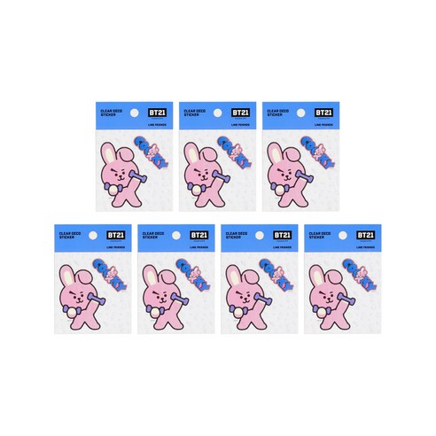 라인프렌즈 BT21 클리어 데코 스티커 2탄, 쿠키, 7개