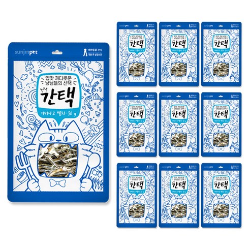 선진펫 고양이 간택 건어포 간식, 기비나고 멸치, 30g, 10개