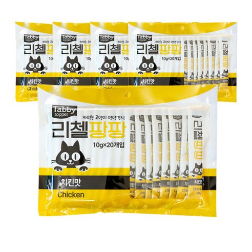 테비토퍼 고양이 리첼팡팡 치킨간식, 치킨맛, 10g, 100개