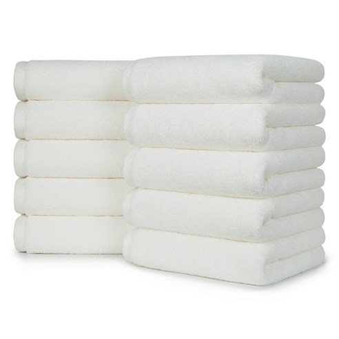 무한타올 국내생산 프리미엄 호텔타월 200g 40수 코마사, 화이트, 10개