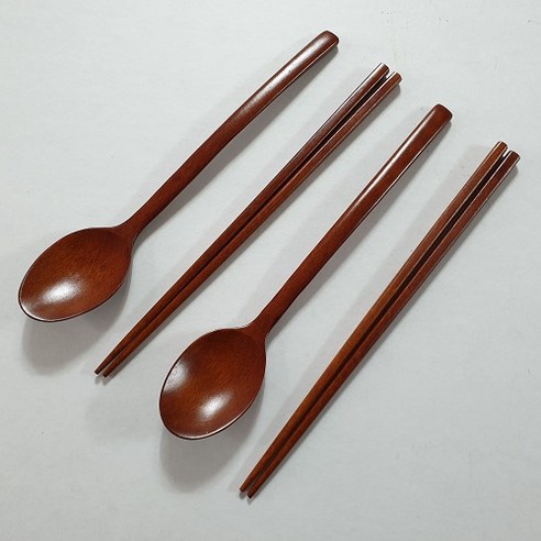 허밍쉐프 장미목 옻칠 수저세트, 1세트, 숟가락 2p + 젓가락 2벌