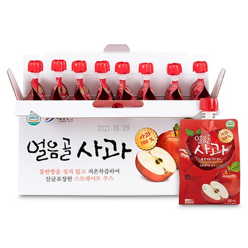 밀양한천 얼음골 사과 주스 220ml, 16개 실사용 후기 | 효과 있을까? - 상품 이미지 1