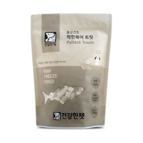 건강한펫 반려동물 착한 대봉 동결건조간식, 북어, 180g, 1개