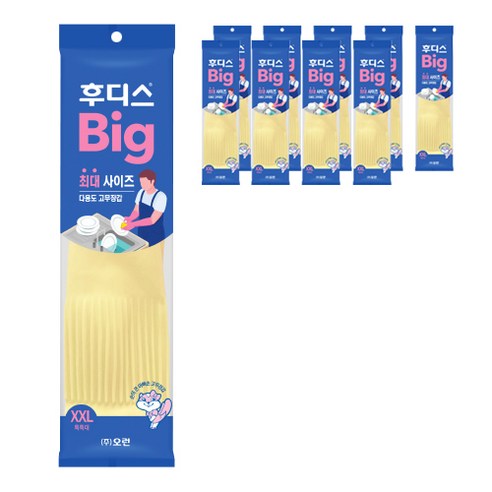 후디스 고무장갑, 아이보리, 특특대(XXL) 이상, 10개