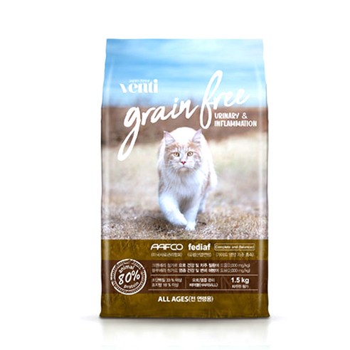 사조벤티 고양이 그레인프리 기능성 사료, 유리너리+결석, 1.5kg, 1개
