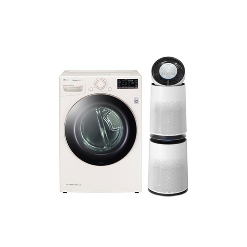 LG전자 트롬 스팀 펫 건조기 RH17ETE 17kg + 퓨리케어 공기청정기 펫 AS281DWPC 방문설치, 건조기(RH17ETE), 공기청정기(AS281DWPC), 샌드베이지
