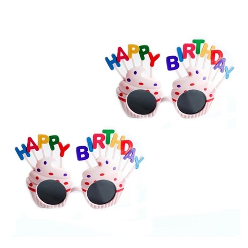 오마이남친 생일 축하 안경, 화이트 + 블랙, 2개