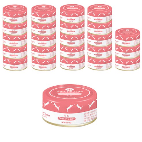 네츄럴코어 고양이 간식 캔, 치킨, 95g, 24개