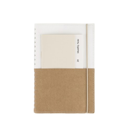 Diary Half WOB 만년 다이어리, 흰색 + 황토색, 1개