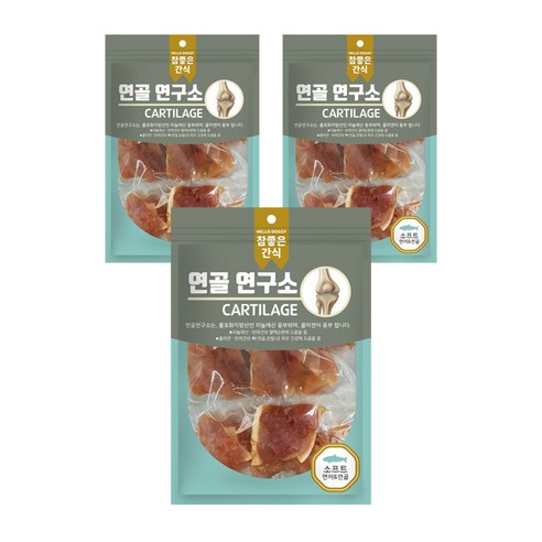 참좋은간식 반려견 소프트타입 연골 건조간식, 연어, 140g, 3개