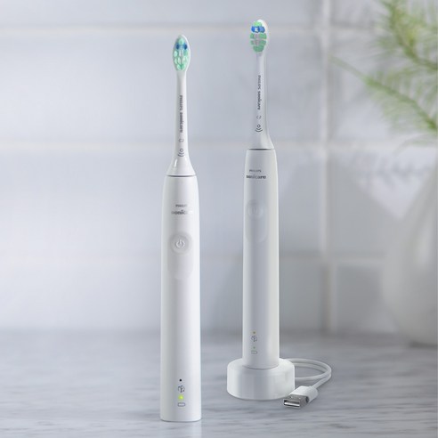 필립스 소닉케어 3100 시리즈 더블 핸들 음파 전동칫솔 후기 분석 - 전체 구성품 요약