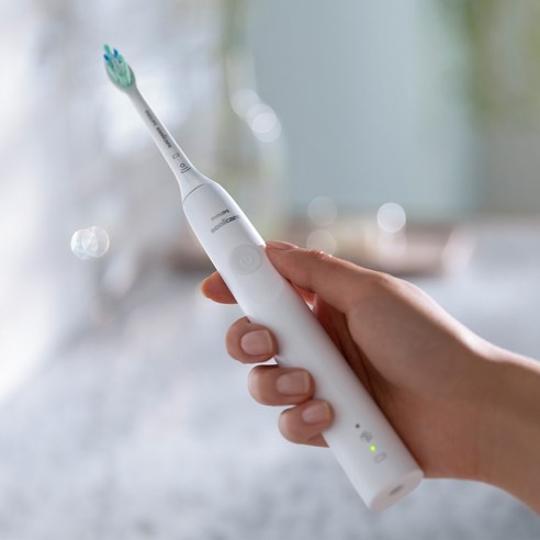 필립스 소닉케어 3100 시리즈 더블 핸들 음파 전동칫솔 후기 분석 - 세련된 외관