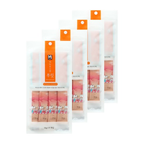 마도로스펫 쭈릿 고양이 간식 15g x 4p, 닭가슴살 치킨파우더, 60g, 4개