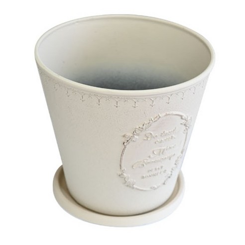 都市庭園復古風高圓形2422花盆, 1個, 白色- 花盆| 酷澎