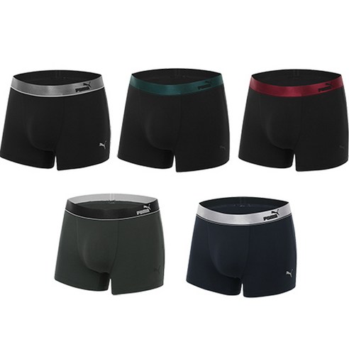푸마바디웨어 남성용 프리미엄 스틸 드로즈 팬티 5종 세트