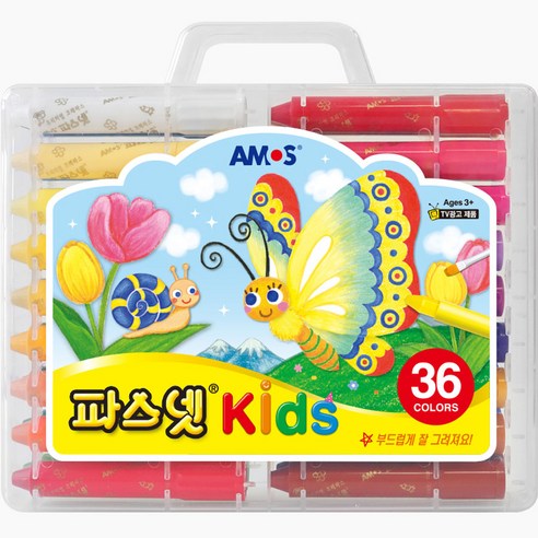 아모스 파스넷 키즈 크레용, 36색, 1개 36색, 1개
