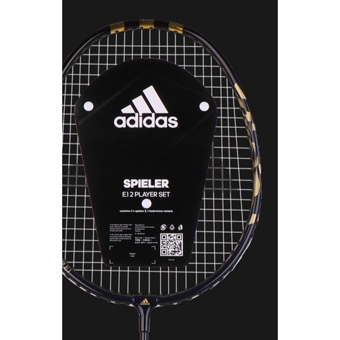 아디다스 성인용 배드민턴 라켓 2p + 풀커버 세트, SPIELER E1 후기 분석 - 제품 전체 정면 이미지