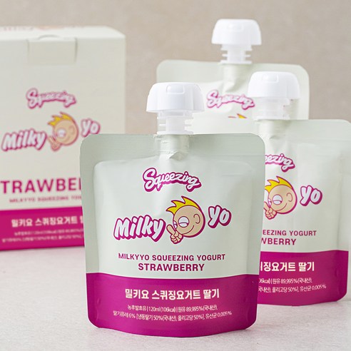 밀키요 스퀴징 요거트 딸기 최소 용량 × 개당 수량 × 수량, 120ml × 3개입 × 1개 섬네일