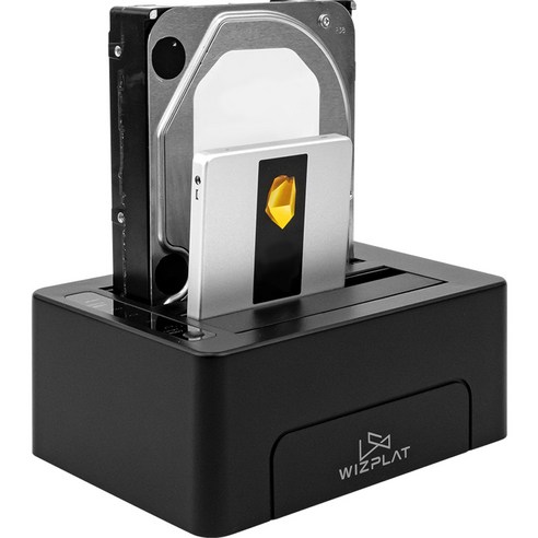 위즈플랫 USB 3.2 C타입 2베이 하드 도킹스테이션 HDD SSD 외장하드케이스
