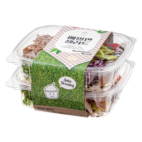 세끼판다 메밀면 샐러드 후기 분석 - 섞은 후의 비주얼