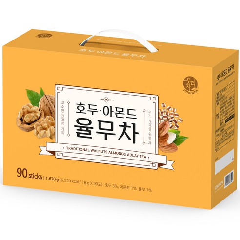 우리차 송원식품 호두 아몬드 율무차 90p, 18g, 90개입, 1개