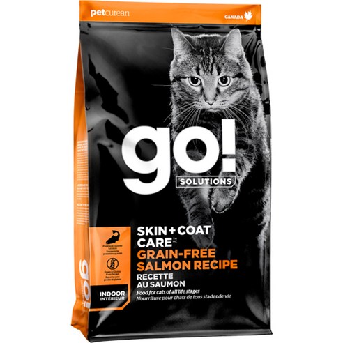 go 전연령 스킨앤코트 레시피 인도어 고양이 건식사료, 연어, 3.6kg, 1개