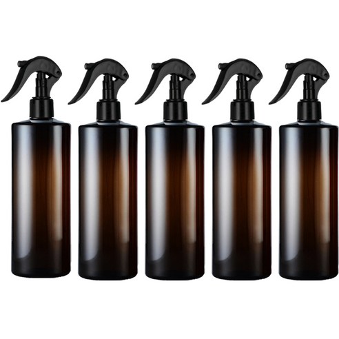 헤어 스프레이 분무 공병 500ml, 검정(캡) + 브라..., 5개