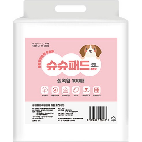 네이처펫 슈슈 애견 배변패드 레몬향, 100개입, 1개