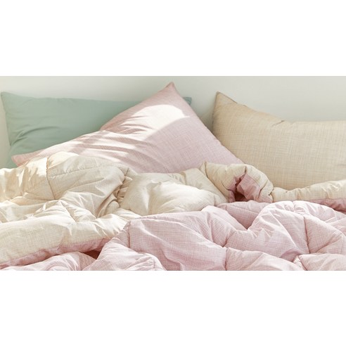 파르페by알레르망 국내 제조 알러지케어 페이드 다운필 차렵이불 세트 후기 분석 - 근접 소재 디테일