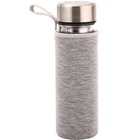 뷰레이터닷컴 베이크 무지 물병가방 550ml, 그레이, 1개