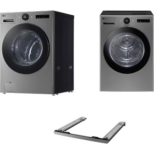 LG전자 트롬 드럼세탁기 + 건조기 + 스태킹키트 KX25VSQ-1VS 25kg + 21kg 세트 방문설치, 모던 스테인리스