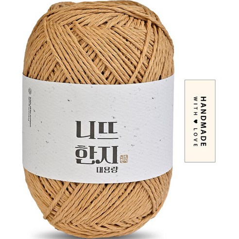 니뜨 한지 뜨개실 150g + 코튼라벨 세트, 03 베이지, 1세트