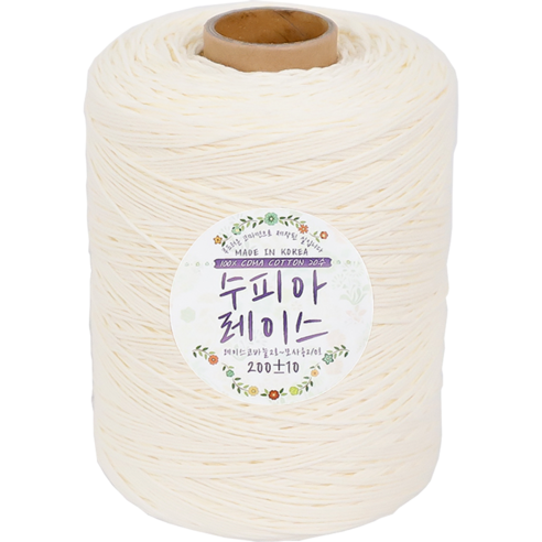 털실나라 수피아 레이스 미니콘 대용량 코튼 코마면사 뜨개실 200g, 244 크림, 1개