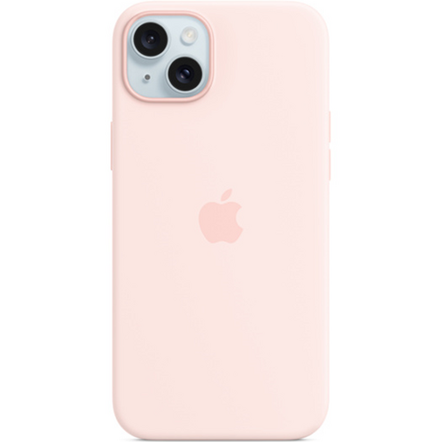 Apple 정품 아이폰 맥세이프 실리콘 케이스, 아이폰15 Plus, 라이트 핑크