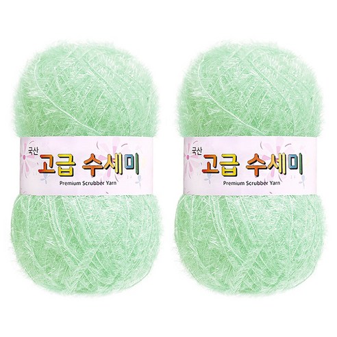 yarna 고급 수세미 뜨개실 80g, 134 베이비민트, 2개