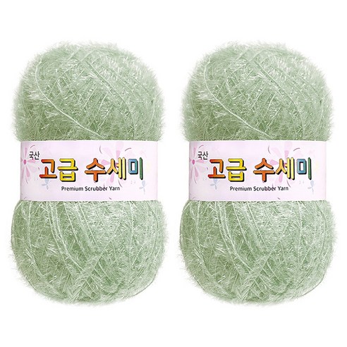 yarna 고급 수세미 뜨개실 80g, 162 그린티민트, 2개
