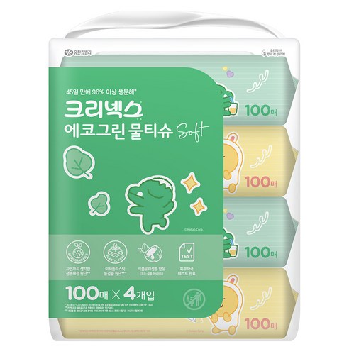 크리넥스 에코그린 소프트 물티슈 캡형 이미지