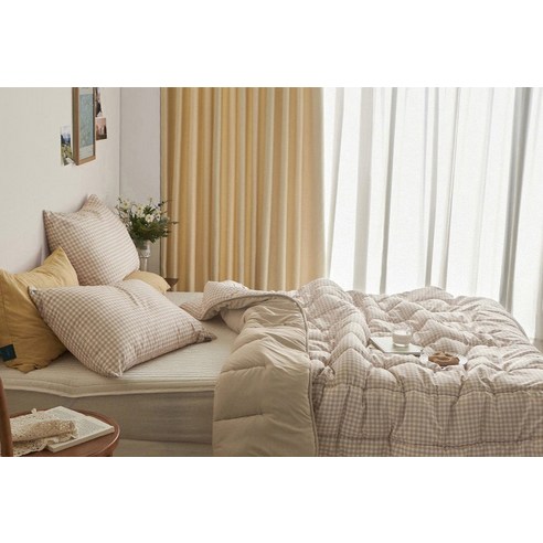 쁘리엘르 데일리체크 항균 워싱 차렵이불 세트 후기 분석 - 깔끔한 마감 처리