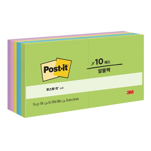 포스트잇 노트 플로랄 판타지 654-10AU, 혼합색상, 1개, 1000개입