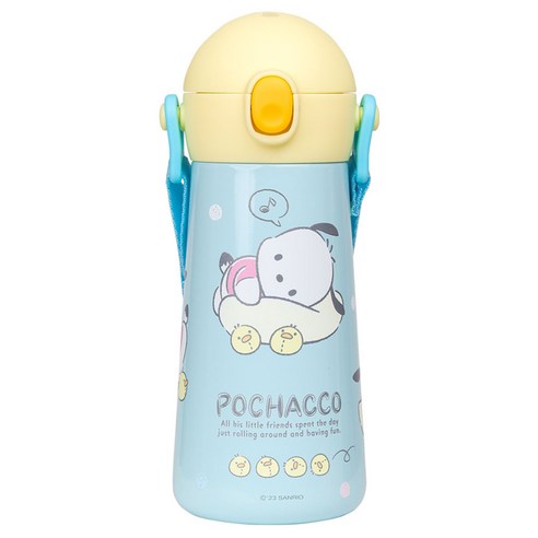릴팡 더보틀 원터치 어깨끈 이중 스텐 물통, 포차코, 460ml, 1개
