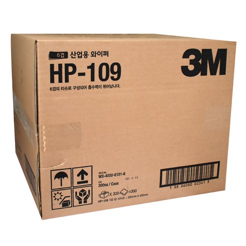 쓰리엠 6겹 산업용 와이퍼 티슈 300매 HP-109, 1박스