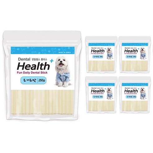 덴탈헬스 강아지 플러스 자이언트 치석제거용껌, 요거트, 250g, 5개